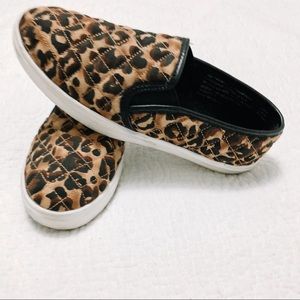 quilted leopard slip on sneakers